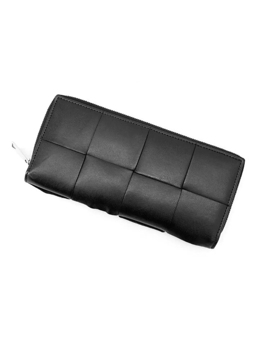Bottega Veneta Wallet Maxi Intrecciato Cassette Slim Lambskin Black